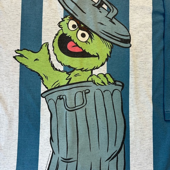 Vintage Oscar The Grouch 3/4 Sleeve Baseball Jersey Large - Picture 5 of 6